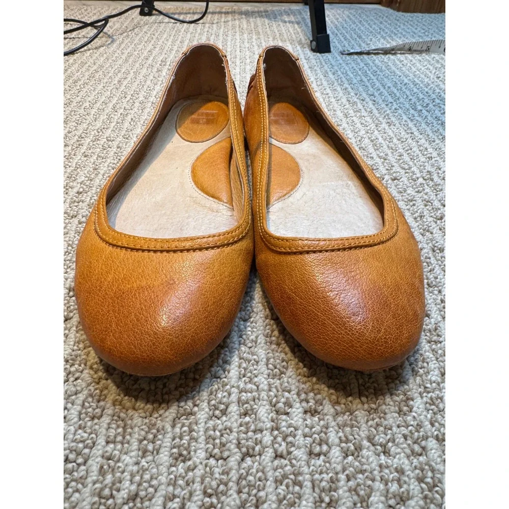 FRYE Women's Tan Leather Driving Moccasin Flats Shoes